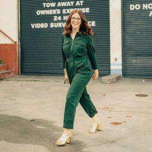 COPY - Universal Thread Hunter Green Belted Jumpsuit